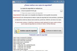 Copia de seguridad en GestFuturo software de gestión Backup en el programa de facturación